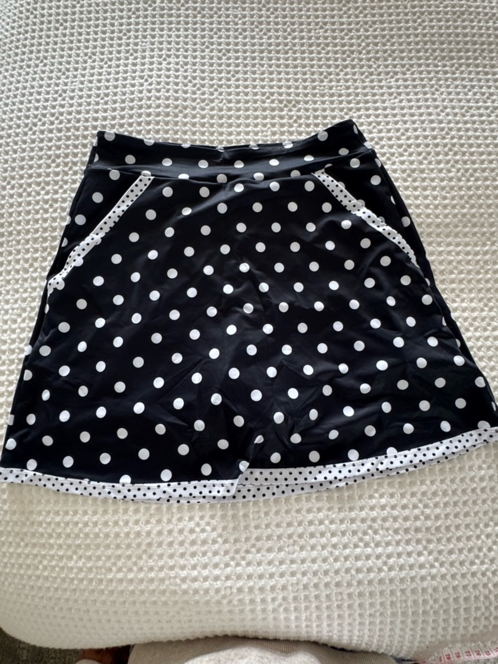 Black and White Polka Dot Mini Skirt — Classic A-Line Style